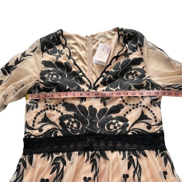 NWT A Beautiful Soul Arula Sz X 10/12 Sheer Floral Vneck Long Sleeve Maxi Dress - Picture 13 of 16